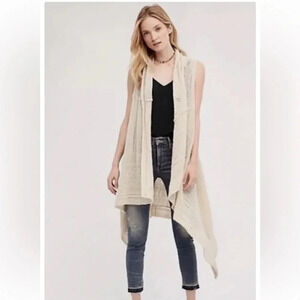 Anthropologie Angel Of The North Lua Pointelle Sweater Vest